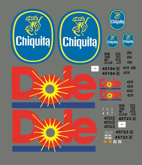 Chiquita/ Dole container decals